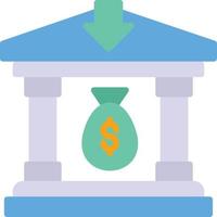 Bank Deposit Flat Icon vector