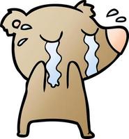 personaje de dibujos animados de oso llorando vector