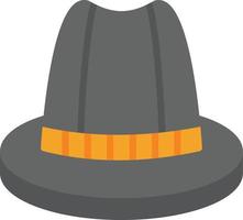 sombrero de copa, plano, icono vector