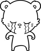 crying cartoon bear vector