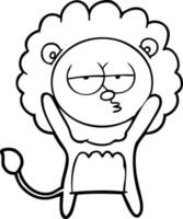 cartoon bored lion vector