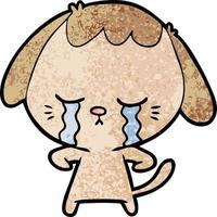 cartoon crying dog vector