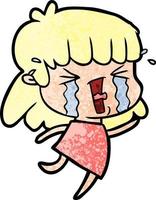 cartoon woman in tears vector