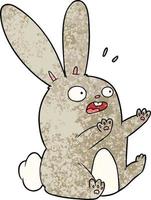 conejo asustado de dibujos animados vector