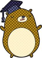 cartoon graduate bear vector