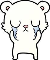 sad little polar bear cartoon vector