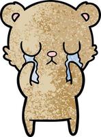 crying cartoon bear vector