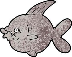 cartoon ugly fish vector