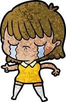 cartoon woman crying vector