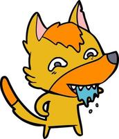 hungry fox cartoon character vector