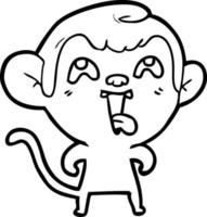 crazy cartoon monkey vector