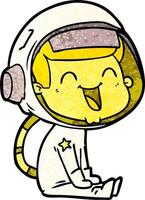 happy cartoon astronaut vector