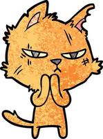 tough cartoon cat vector