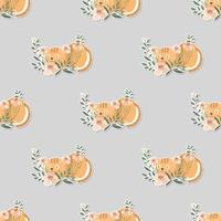 meow and wreath cartoon seamless pattern vector