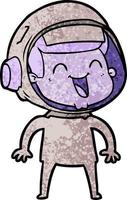 happy cartoon astronaut vector