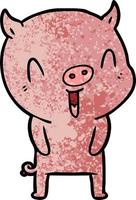 happy cartoon pig vector