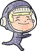 astronauta de dibujos animados feliz vector