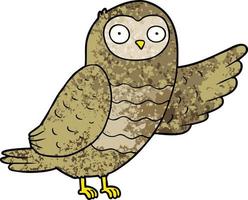 cartoon owl pointing vector