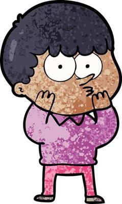 cartoon curious boy