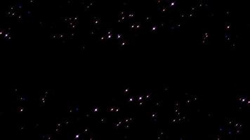Abstract loop  glow stars flowing on black background video