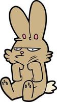 cartoon grumpy rabbit vector
