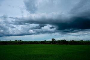 Black clouds before the storm and the rain photo