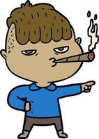 cartoon man smoking vector