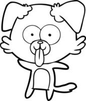 cartoon dog with tongue sticking out vector