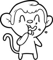 crazy cartoon monkey vector