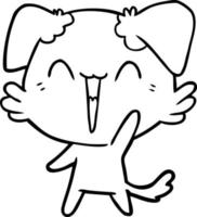 happy little dog cartoon vector