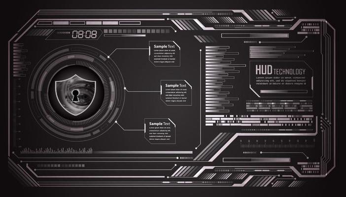 Modern Cybersecurity Technology Background with padlock