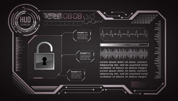 Cybersecurity Modern Technology Background with padlock