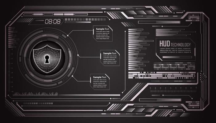 Modern Cybersecurity Technology Background with padlock