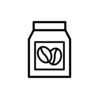 Coffee bag vector thin line icon.