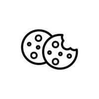 icono de estilo de línea vectorial de cookies simples. vector