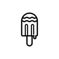 Ice cream stick thin line icon. vector