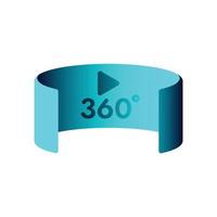 Panorama 360 degree multimedia player, Icon, Vector, Illustration. vector