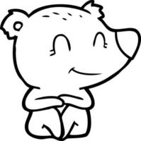 smiling polar bear cartoon vector