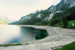 Lake and mountains at Vorderer Gosausee, Gosau, Upper Austria. photo