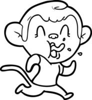 crazy cartoon monkey running vector