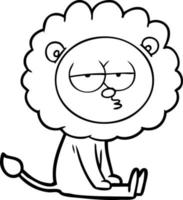 cartoon bored lion vector