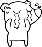 cartoon crying bear vector