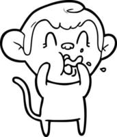 crazy cartoon monkey vector