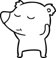 happy cartoon polar bear vector