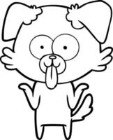 perro de dibujos animados con la lengua fuera vector