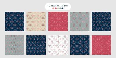 A set of seamless patterns with an abstract pattern, design for paper, cover, fabric, interior decor and other users. vector