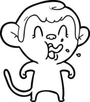 crazy cartoon monkey vector