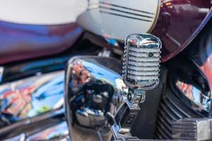 speakers for motorcycles with classic microphone shape photo