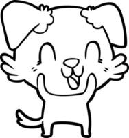 laughing cartoon dog vector