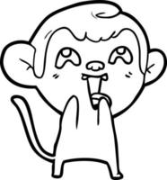 crazy cartoon monkey vector